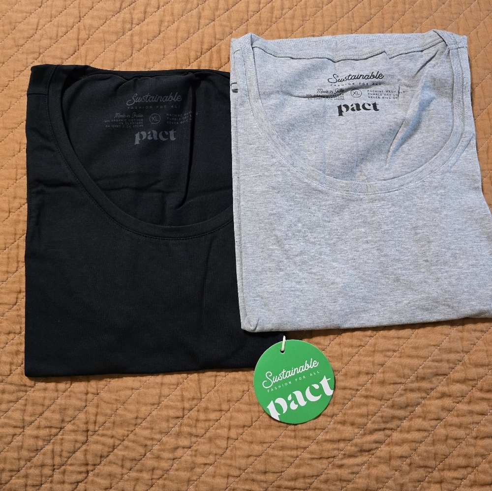 Pact Womens Tank Tops in Black and Gray --Underwear or Casual Wear